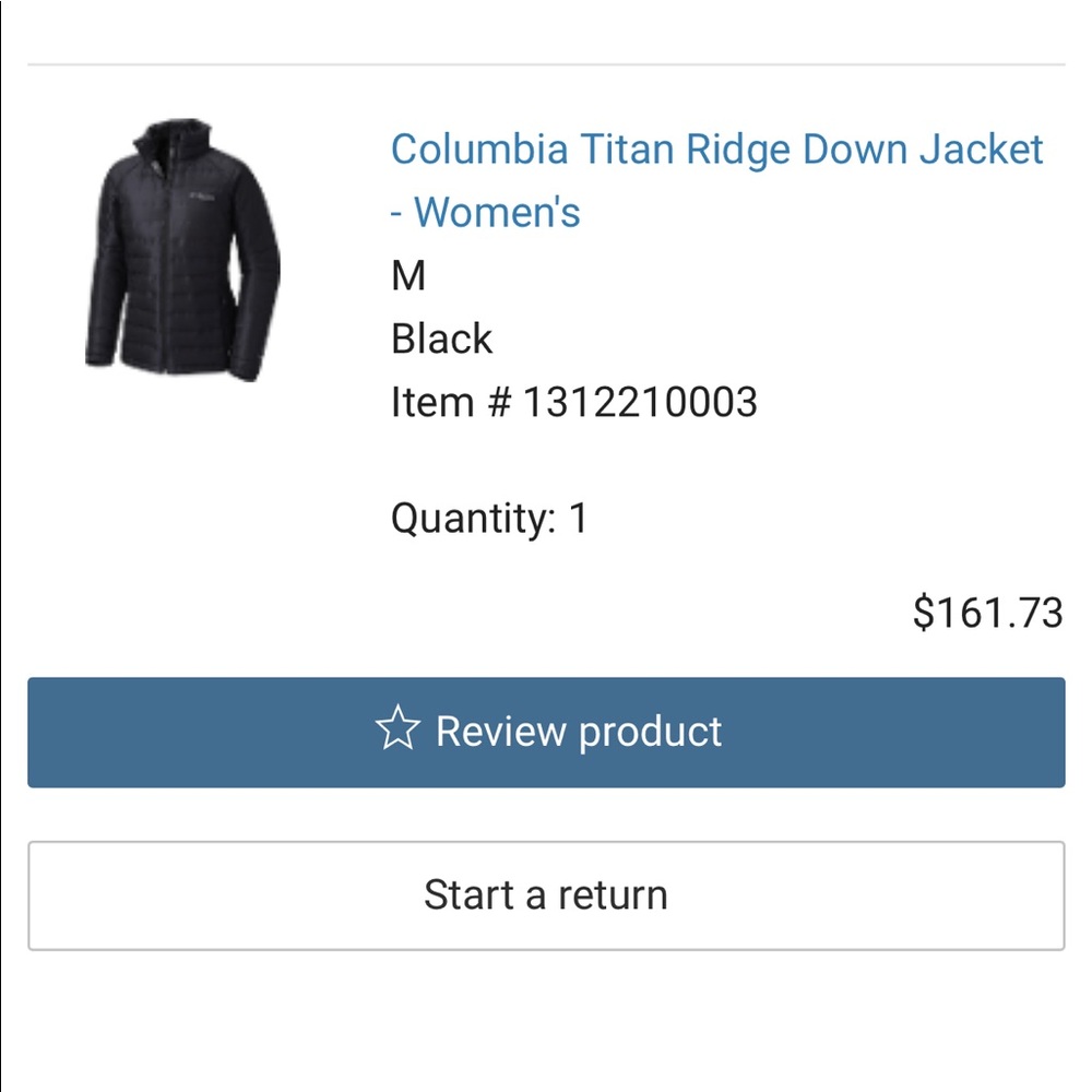 Like New Columbia Down Jacket